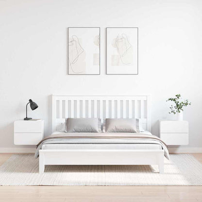 Bedside Table 39 x 34 x 33 cm Solid pinewood White 2