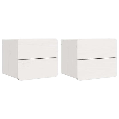 Bedside Table 39 x 34 x 33 cm Solid pinewood White 2
