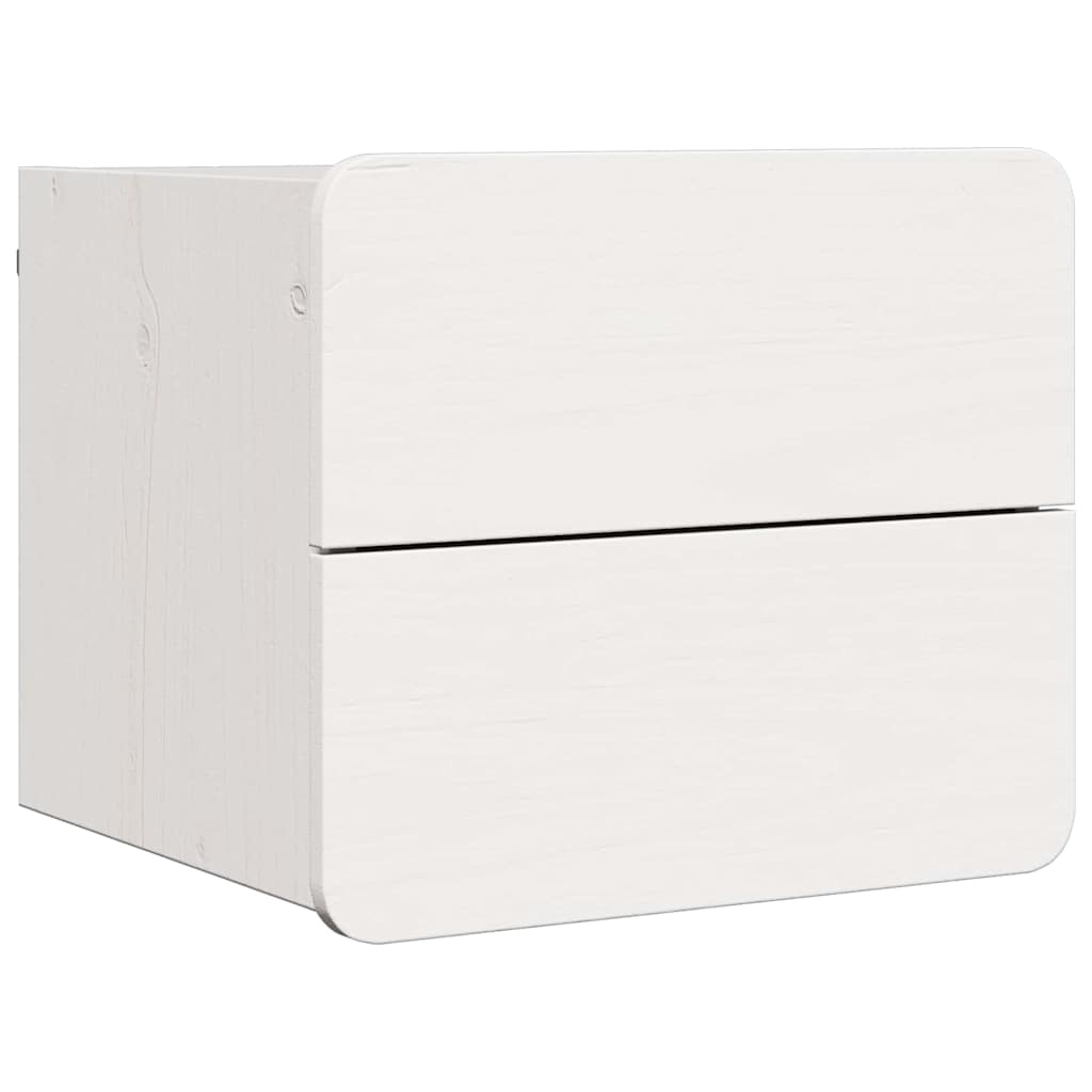 Bedside Table 39 x 34 x 33 cm Solid pinewood White 2