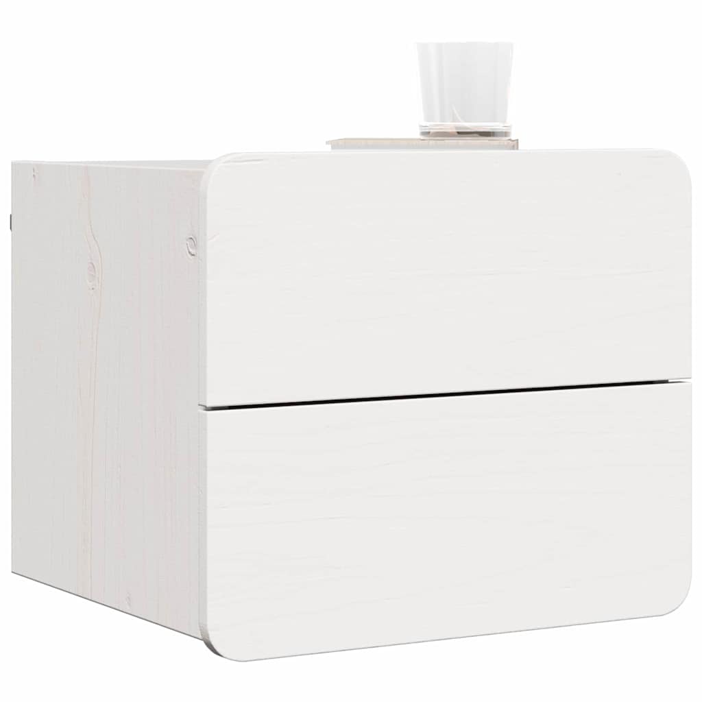 Bedside Table 39 x 34 x 33 cm Solid pinewood White 2