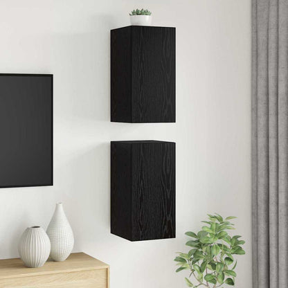 TV Cabinet Set 30.5x30x60 cm Engineered Wood 2 pcs Black oak