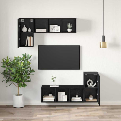 TV Cabinet Set 30.5x30x60 cm Engineered Wood 2 pcs Black oak
