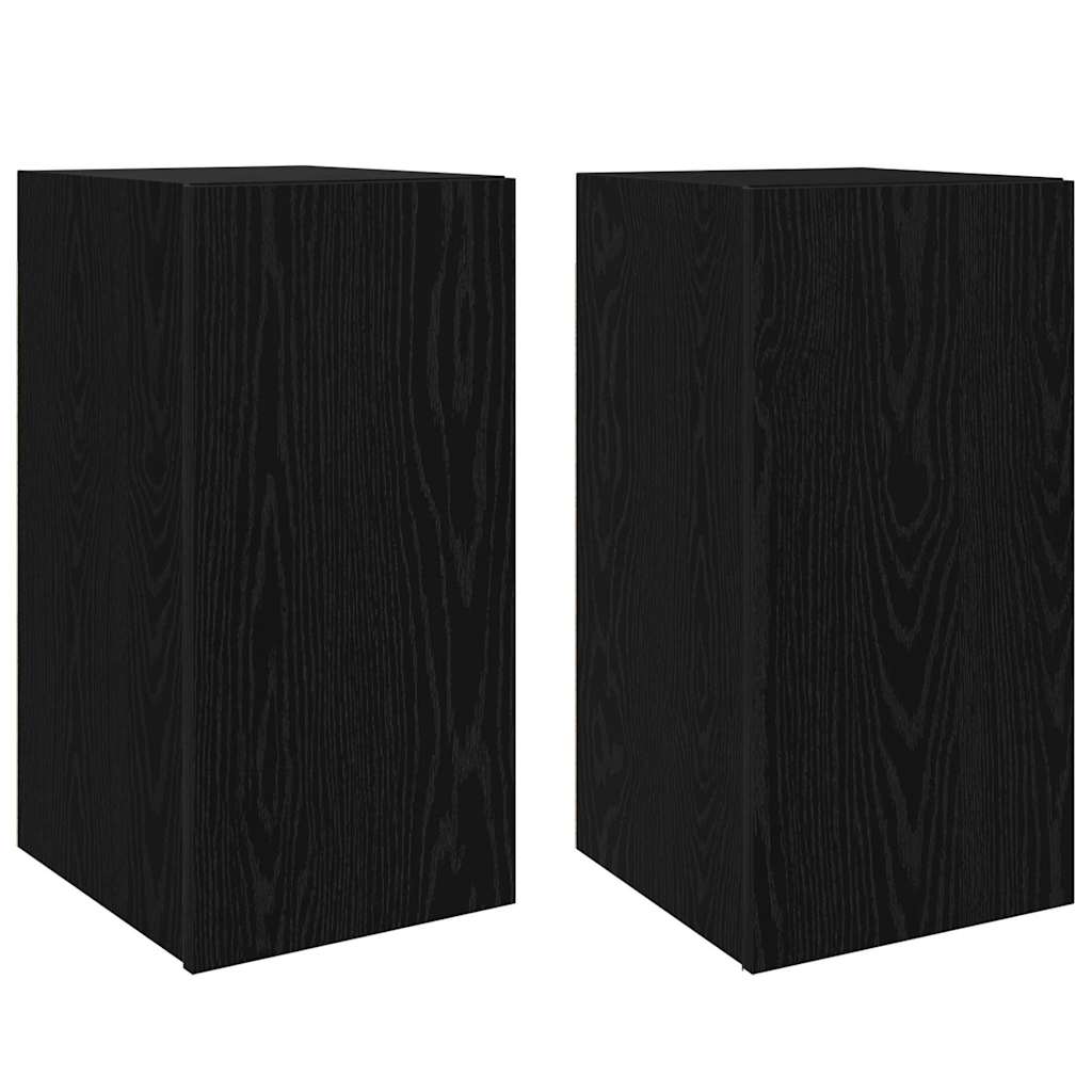 TV Cabinet Set 30.5x30x60 cm Engineered Wood 2 pcs Black oak