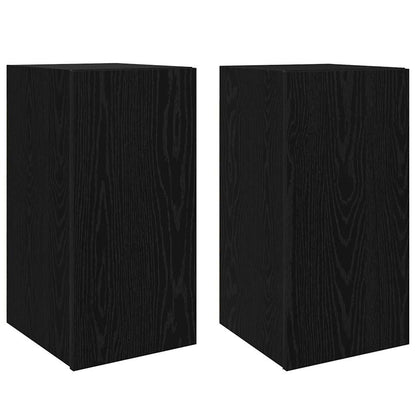 TV Cabinet Set 30.5x30x60 cm Engineered Wood 2 pcs Black oak