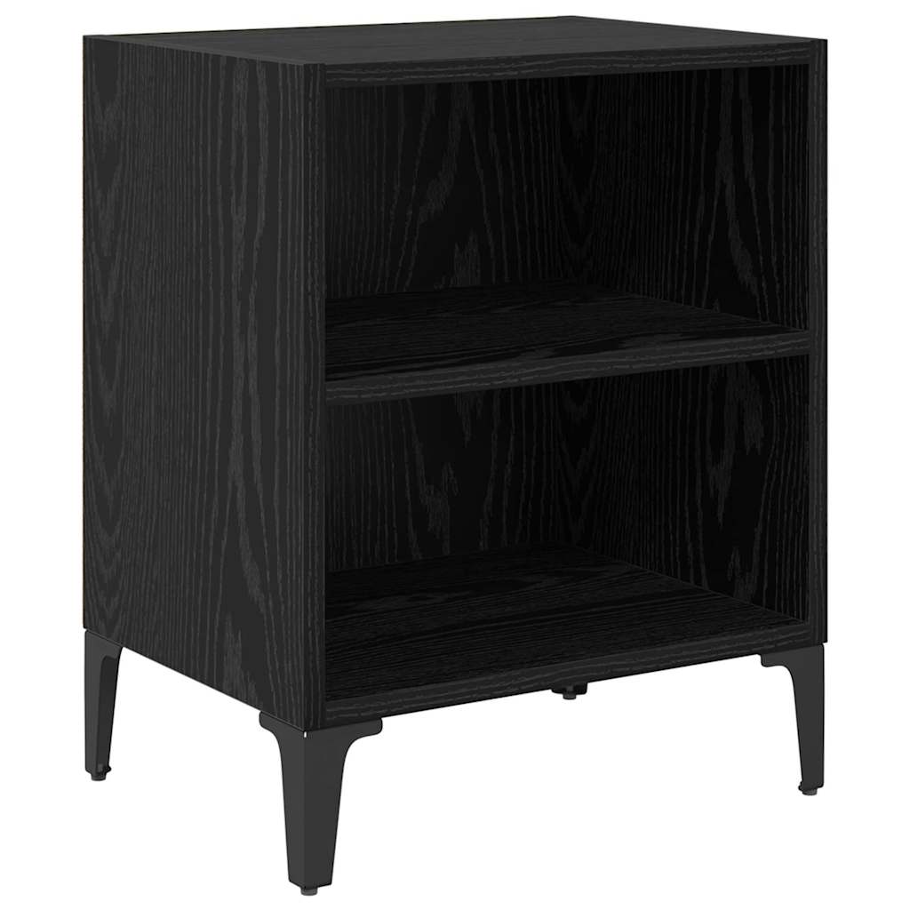 Bed Cabinets with Metal Legs 40x30x50 cm 2 pcs Black oak