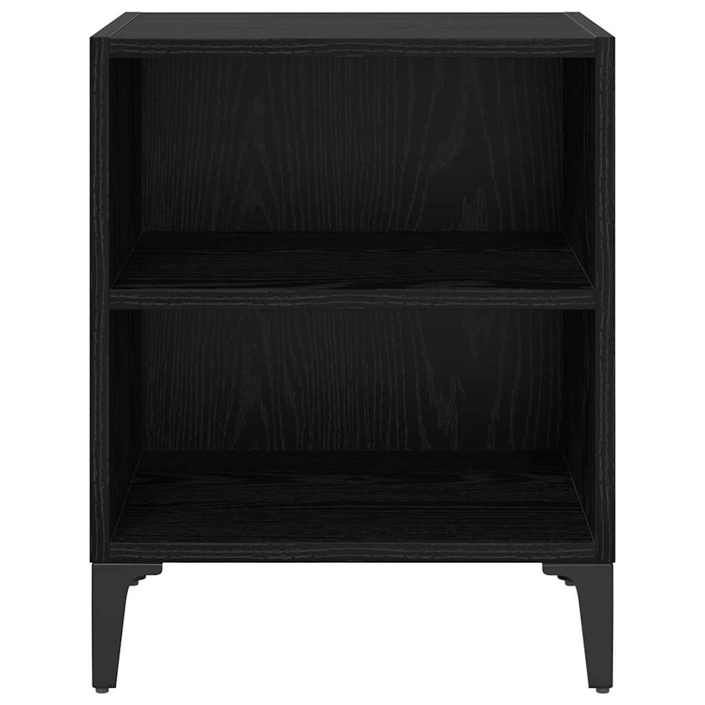 Bed Cabinets with Metal Legs 40x30x50 cm 2 pcs Black oak