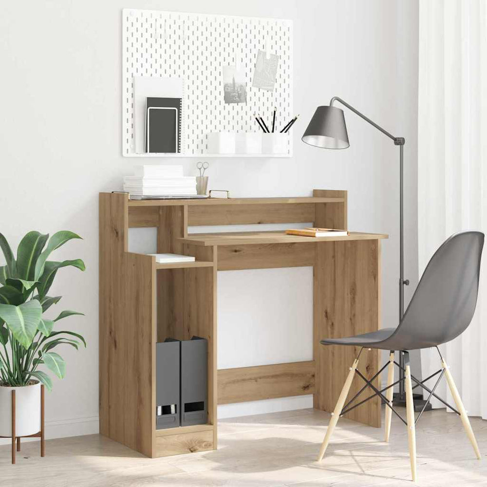 vidaXL Desk with LED Lights 97x45x90 cm Engineered Wood