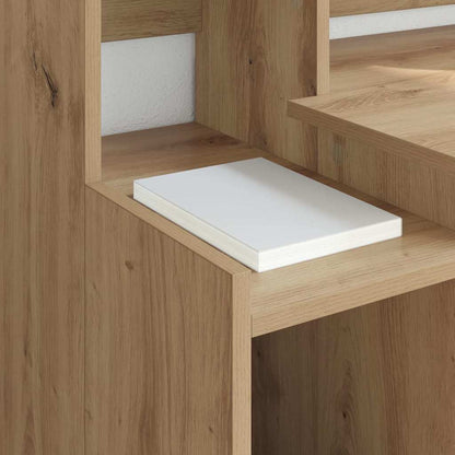 Desk with LED Lights 97x45x90 cm Engineered Wood Artisan oak