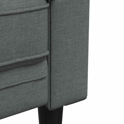 vidaXL Living Room Couch 2 pcs Dark Grey Fabric 6