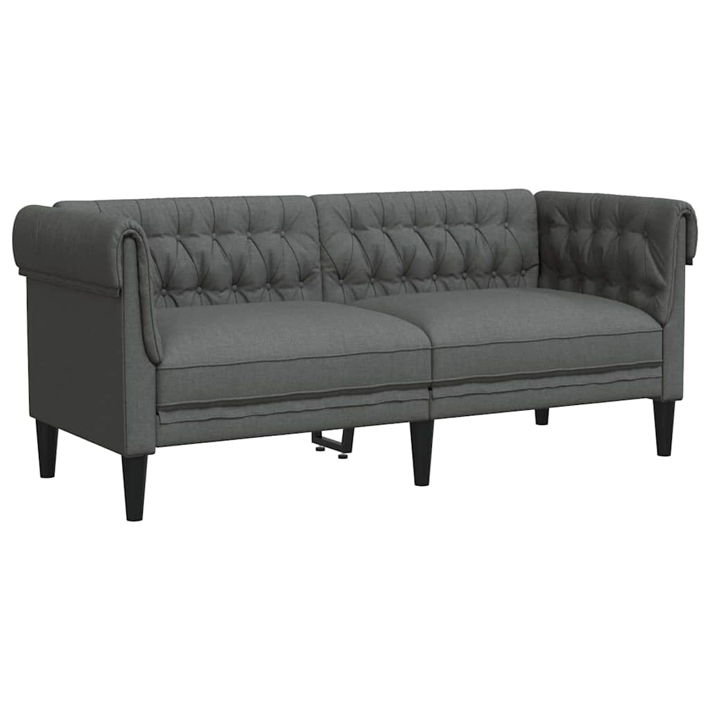 vidaXL Living Room Couch 2 pcs Dark Grey Fabric 4