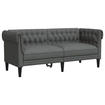 vidaXL Living Room Couch 2 pcs Dark Grey Fabric 4