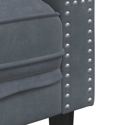 vidaXL Living Room Couch 2 pcs Dark Grey Velvet 6