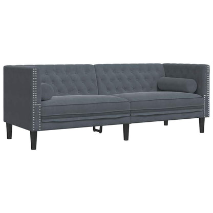vidaXL Living Room Couch 2 pcs Dark Grey Velvet 5