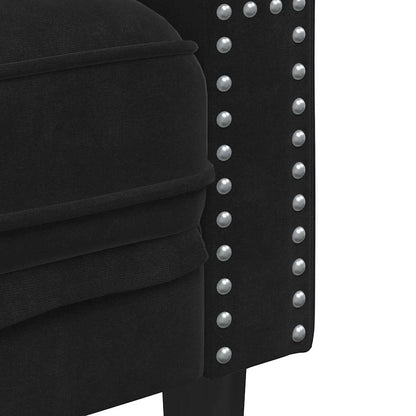 vidaXL Living Room Couch 2 pcs Black Velvet 6
