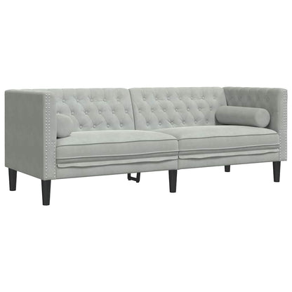 vidaXL Living Room Couch 3 pcs Light Grey Velvet 4