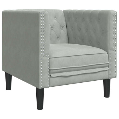 vidaXL Living Room Couch 3 pcs Light Grey Velvet 6
