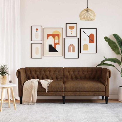 vidaXL Sofa Brown 201.5 x 74.5 x 74.5 cm Polyester 1