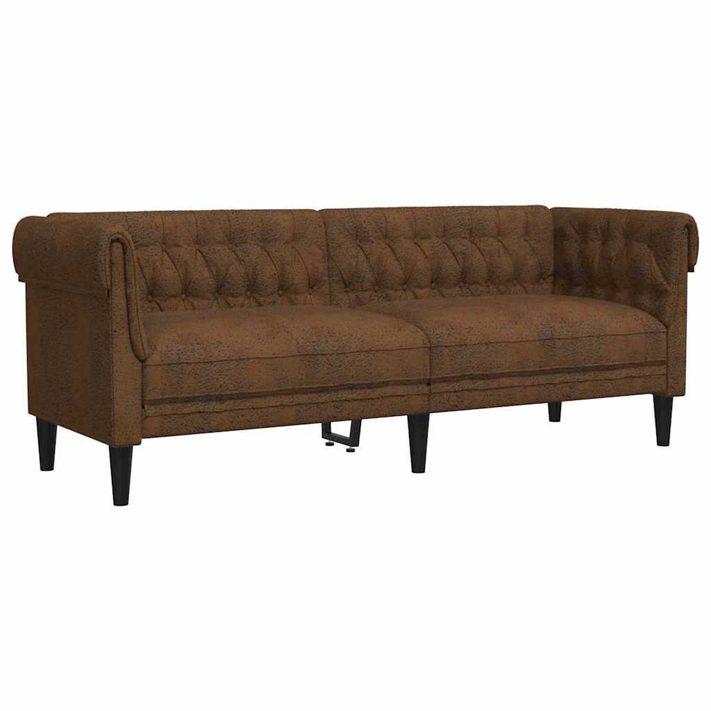 vidaXL Sofa Brown 201.5 x 74.5 x 74.5 cm Polyester 2