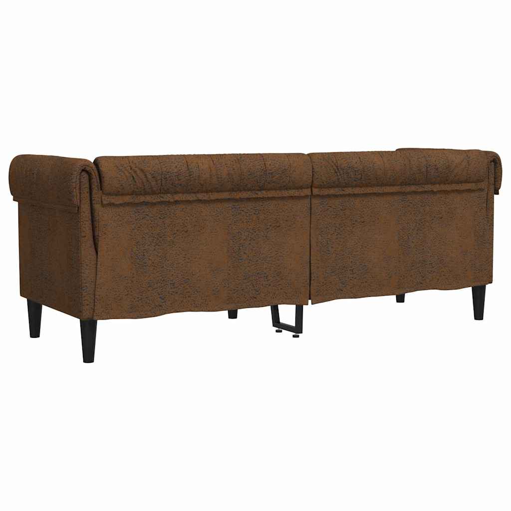 vidaXL Sofa Brown 201.5 x 74.5 x 74.5 cm Polyester 6