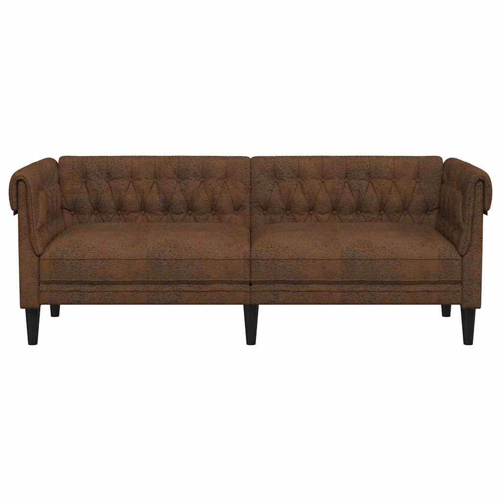 vidaXL Sofa Brown 201.5 x 74.5 x 74.5 cm Polyester 4