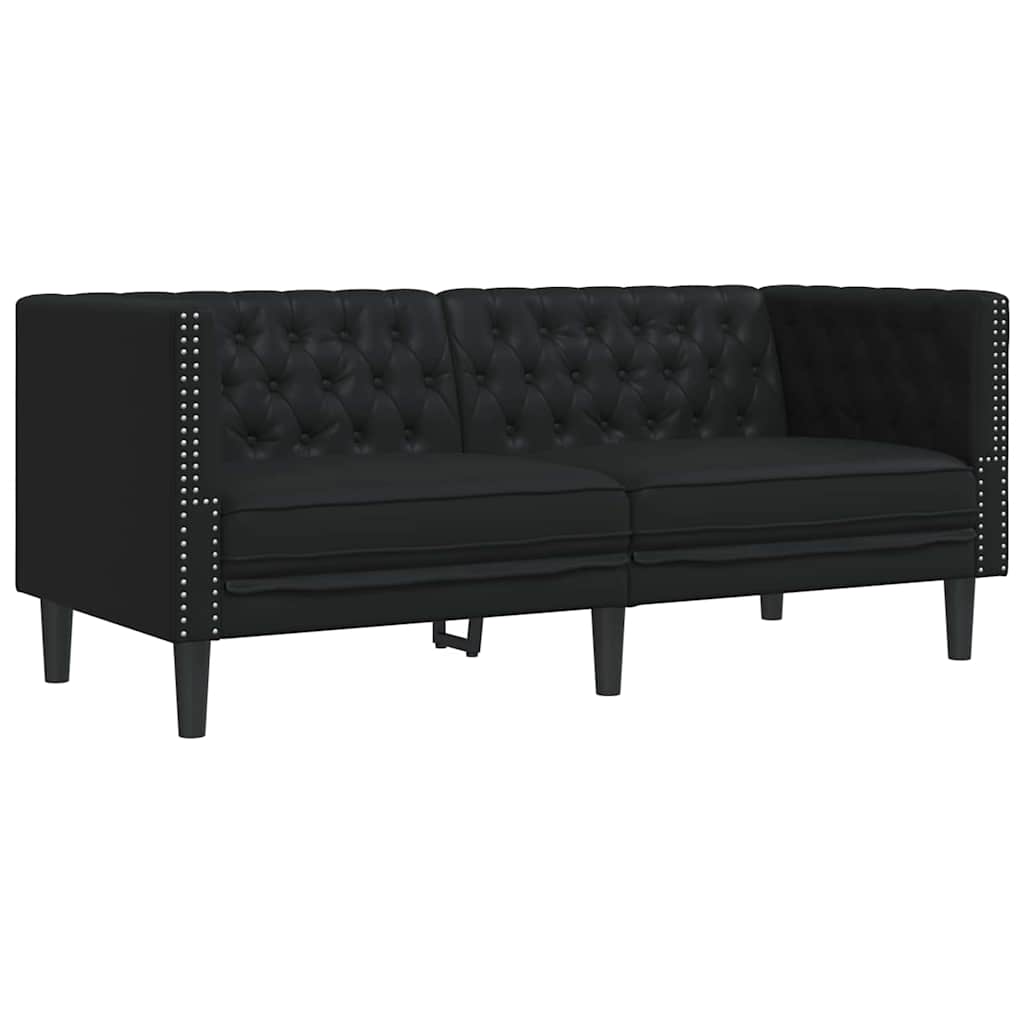vidaXL Sofa Black 174 x 74.5 x 70.5 cm PVC 2