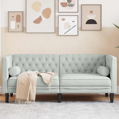 vidaXL Sofa Light Grey 174 x 74.5 x 70.5 cm Velvet 1