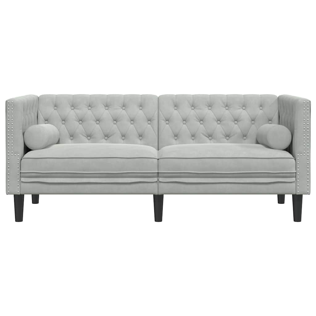 vidaXL Sofa Light Grey 174 x 74.5 x 70.5 cm Velvet 4