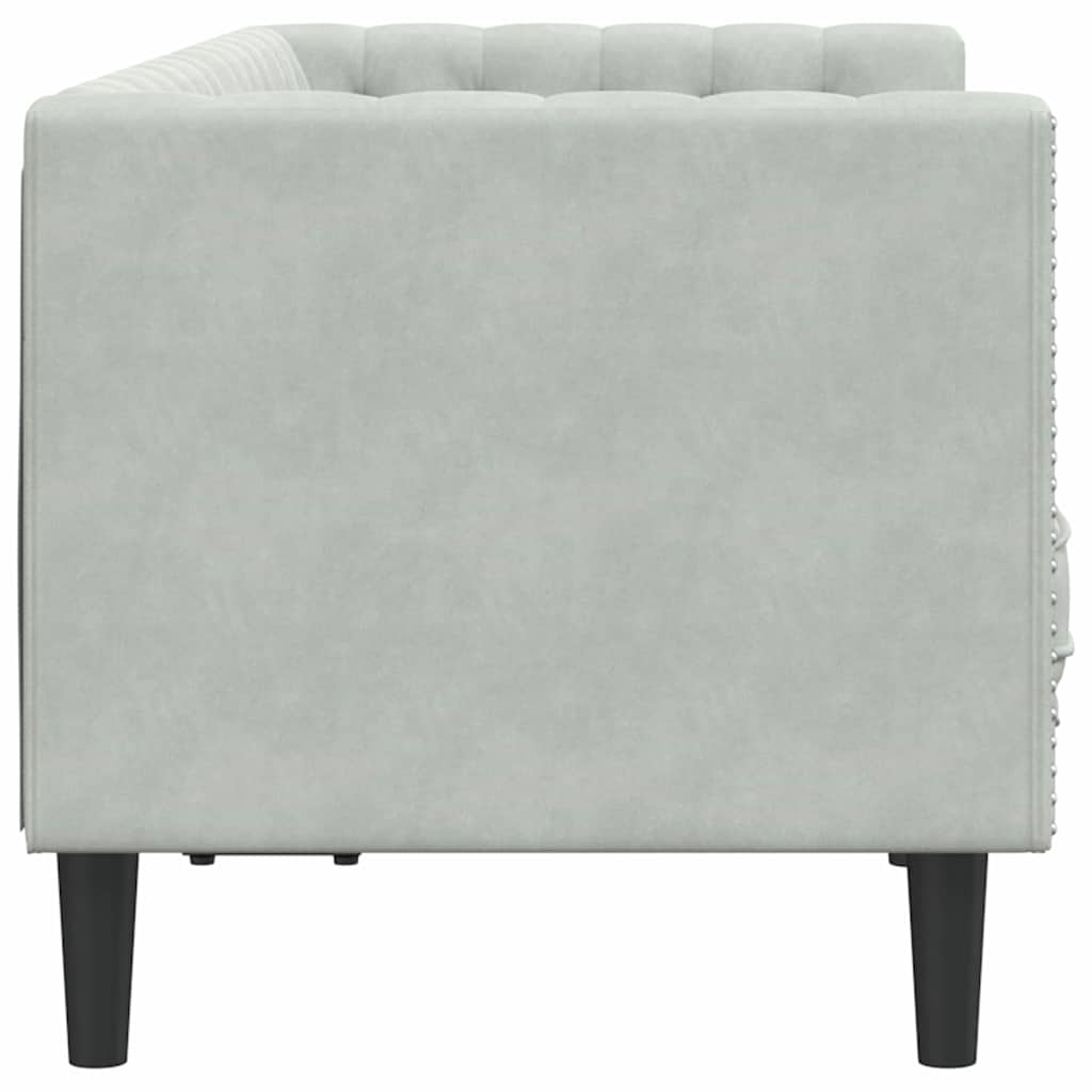 vidaXL Sofa Light Grey 174 x 74.5 x 70.5 cm Velvet 5
