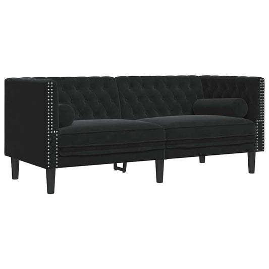vidaXL Sofa Black 174 x 74.5 x 70.5 cm Velvet 2