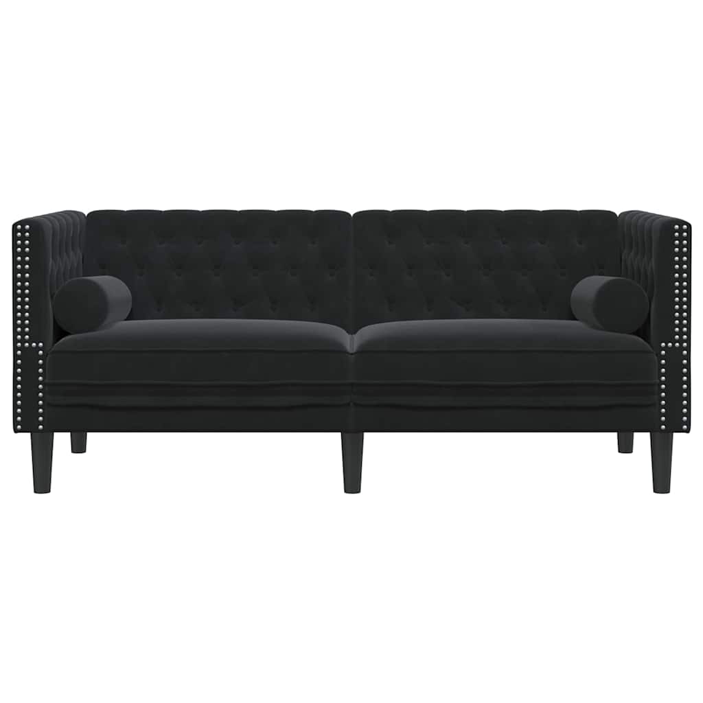 vidaXL Sofa Black 174 x 74.5 x 70.5 cm Velvet 4