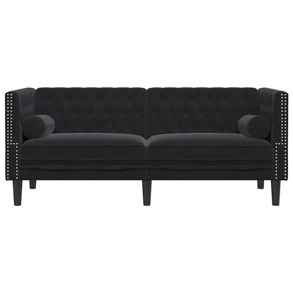 vidaXL Sofa Black 174 x 74.5 x 70.5 cm Velvet 4