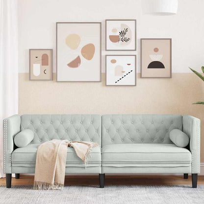 vidaXL Sofa Light Grey 194 x 74.5 x 70.5 cm Velvet 1