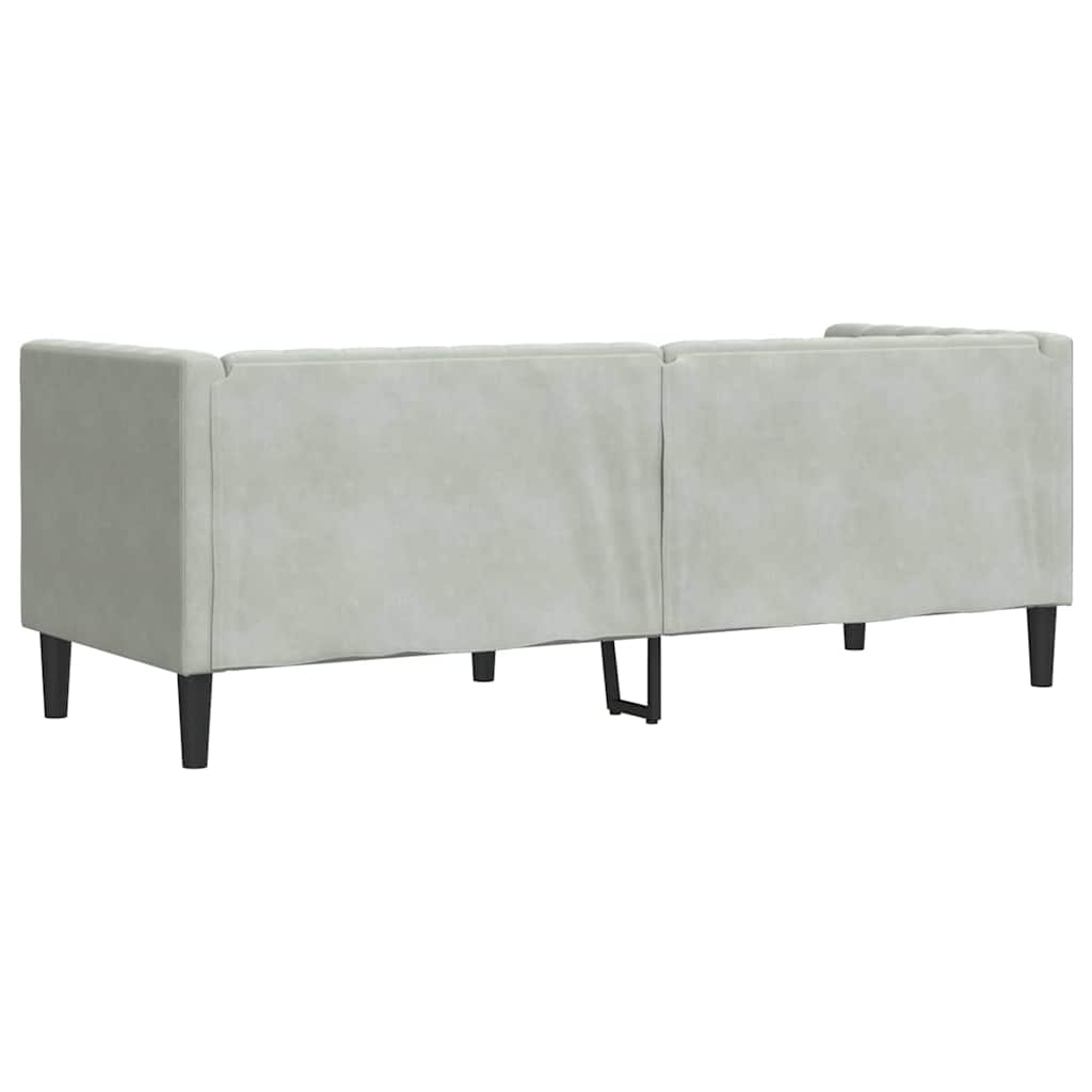 vidaXL Sofa Light Grey 194 x 74.5 x 70.5 cm Velvet 6