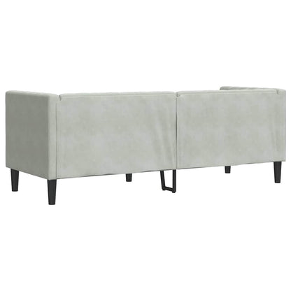vidaXL Sofa Light Grey 194 x 74.5 x 70.5 cm Velvet 6