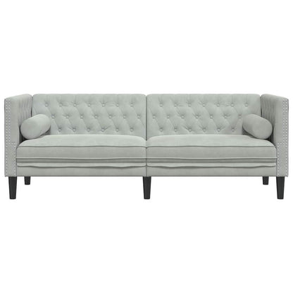 vidaXL Sofa Light Grey 194 x 74.5 x 70.5 cm Velvet 4