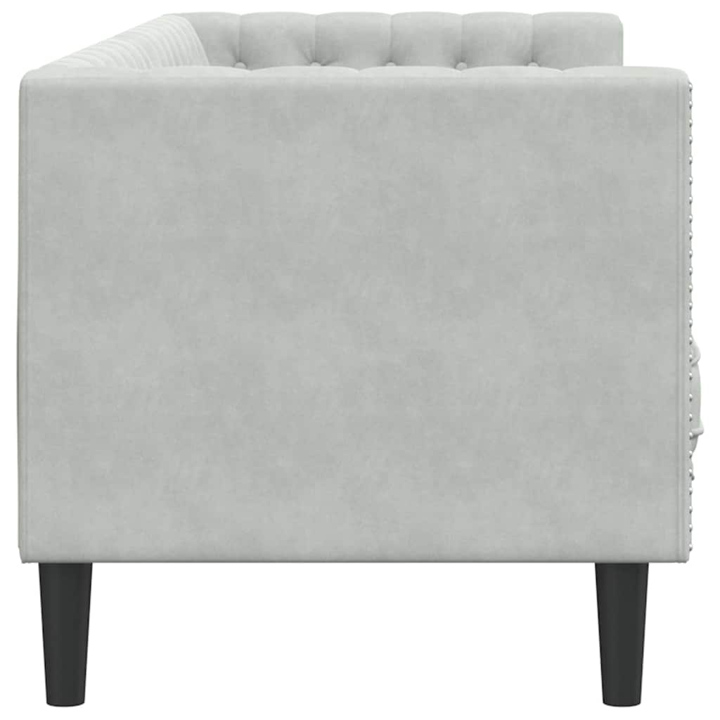 vidaXL Sofa Light Grey 194 x 74.5 x 70.5 cm Velvet 5