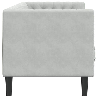 vidaXL Sofa Light Grey 194 x 74.5 x 70.5 cm Velvet 5