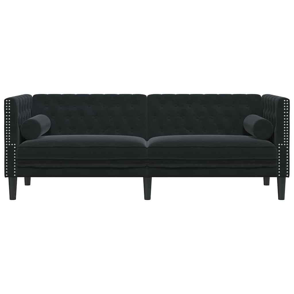 vidaXL Sofa Black 194 x 74.5 x 70.5 cm Velvet 4