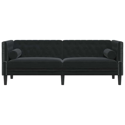 vidaXL Sofa Black 194 x 74.5 x 70.5 cm Velvet 4