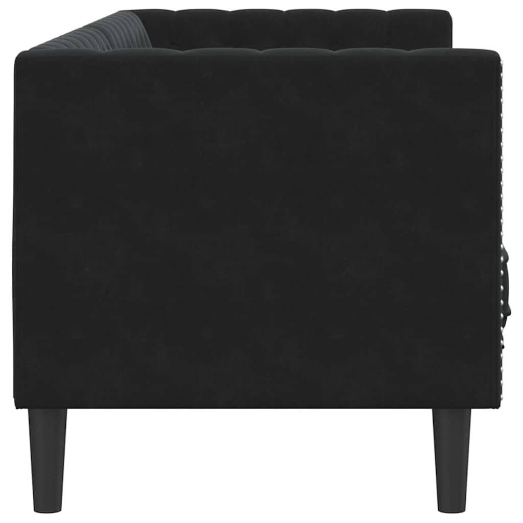 vidaXL Sofa Black 194 x 74.5 x 70.5 cm Velvet 5