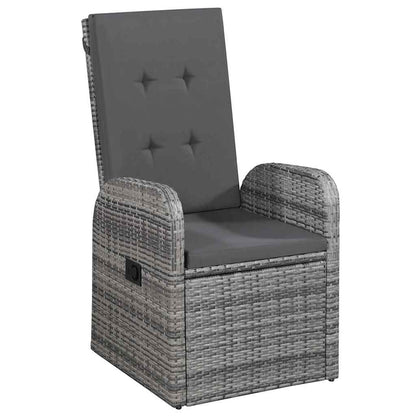 vidaXL Garden Dining Set 5 pcs Grey Poly Rattan 3