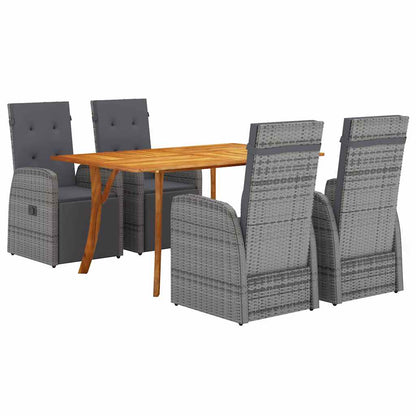 vidaXL Garden Dining Set 5 pcs Grey Poly Rattan 1