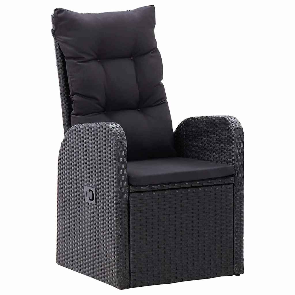 vidaXL Garden Dining Set 5 pcs Black Poly Rattan 3