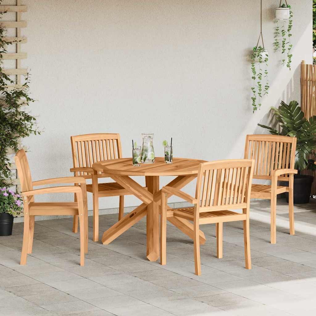 vidaXL Garden Dining Set 5 pcs Natural Solid Acacia Wood 1