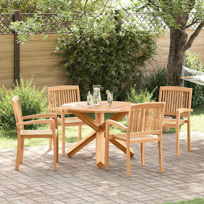vidaXL Garden Dining Set 5 pcs Natural Solid Acacia Wood 4
