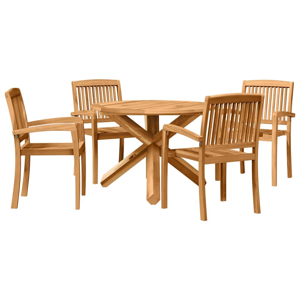 vidaXL Garden Dining Set 5 pcs Natural Solid Acacia Wood 2