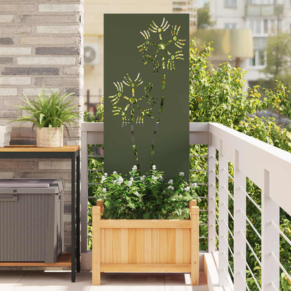 Garden Privacy Screen Cold-rolled steel 50 x 140 cm Olive Green Hexagon