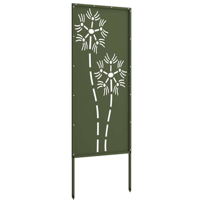 Garden Privacy Screen Cold-rolled steel 50 x 140 cm Olive Green Hexagon