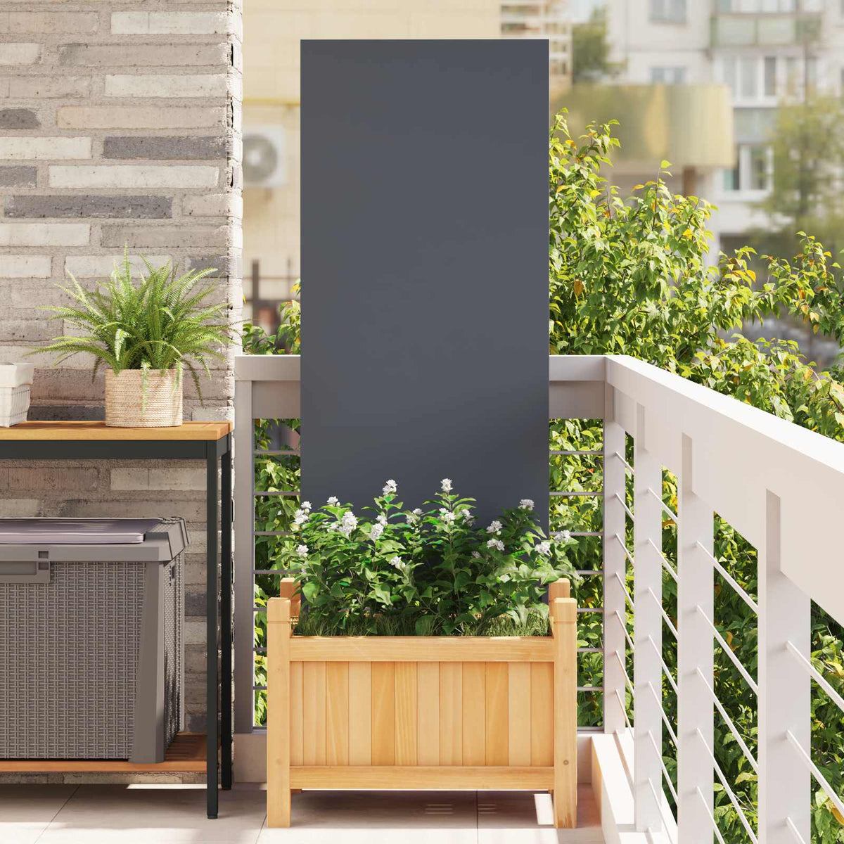 Garden Privacy Screen Cold-rolled steel 50 x 140 cm Anthracite Plain