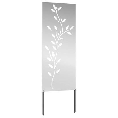 Garden Privacy Screen Silver 50 x 140 cm Galvanised Steel Leaf